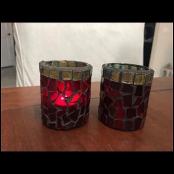 Red Mosaic Votive Holders - Picture 1 of 1